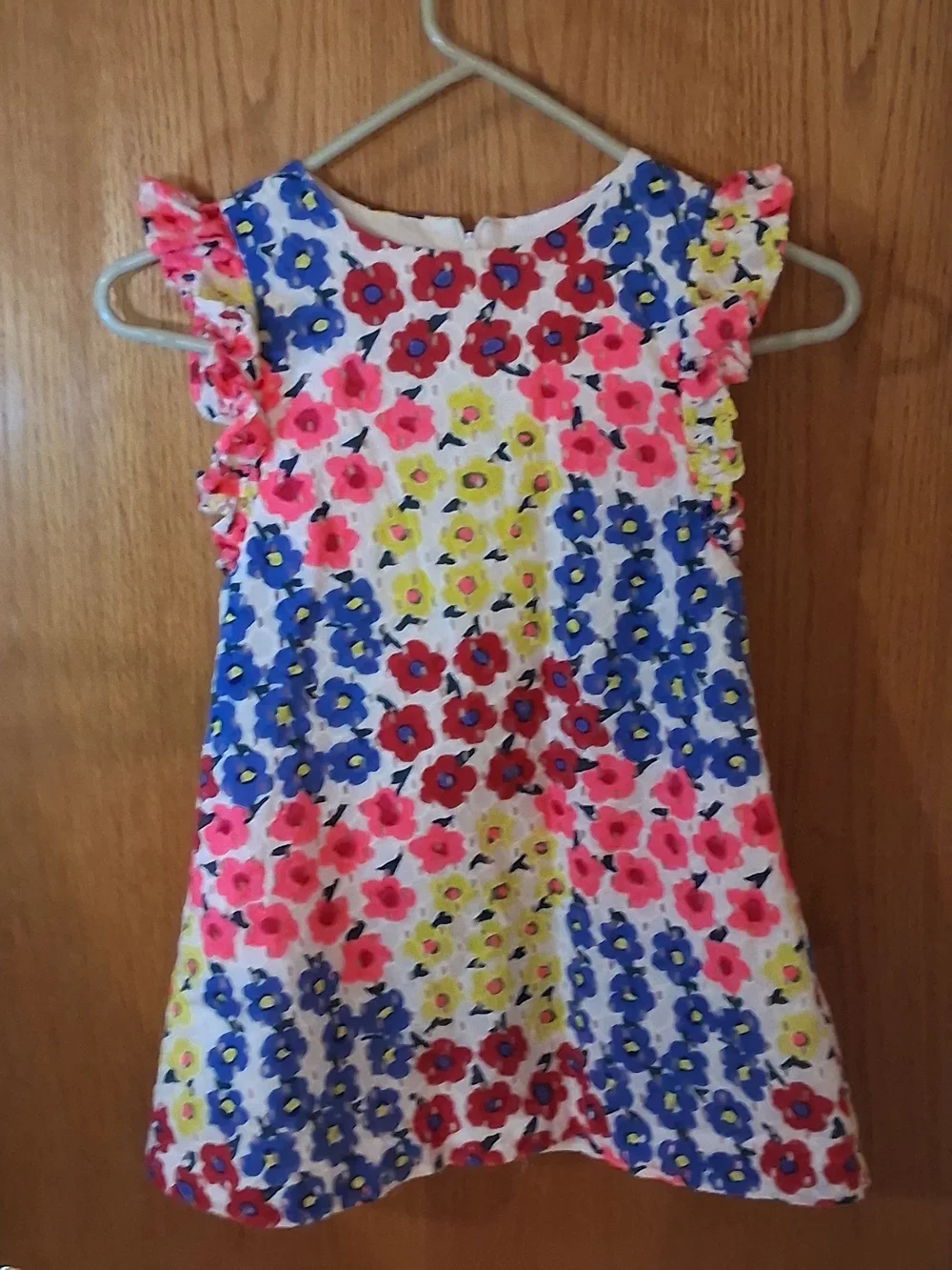 Pippa & Julie White Floral Sundress with Pink Blue Red Yellow Flowers